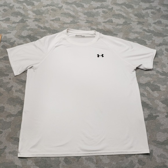 Under Armour Shirt Mens XL White Loose Heatgear Short Sleeve - Picture 1 of 10